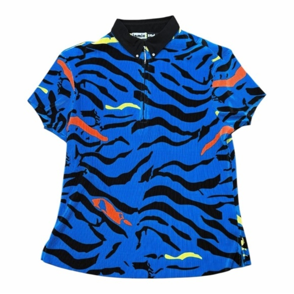 Jamie Sadock polo shirt Medium 1/4 zip collared golf top blue black